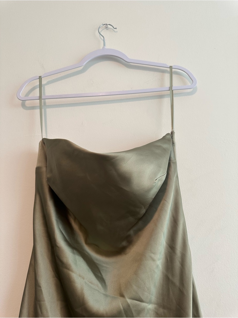 Revelry Satin Leo Dress in Silver Sage Sz 8 - Picture 8 of 14